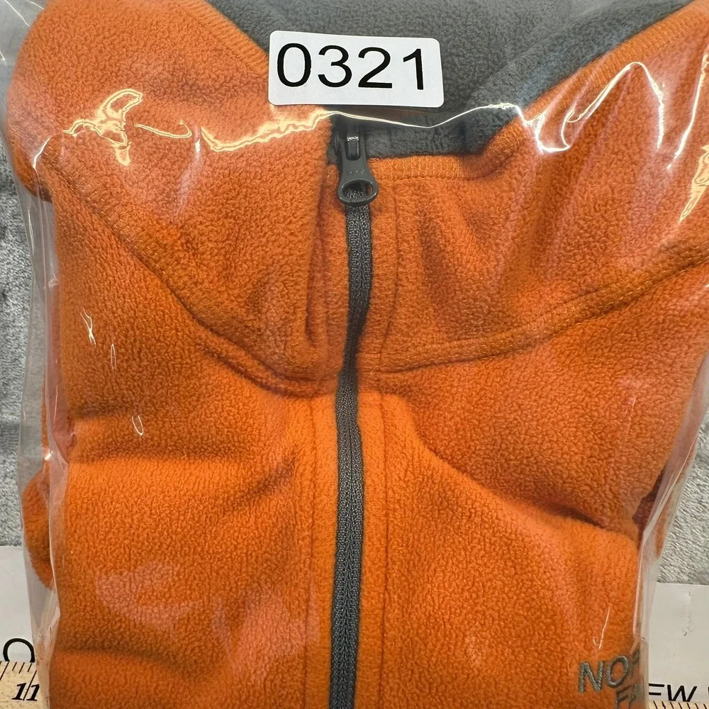 The North Face Fleece Mens M Orange TKA 100 Quarter Zip Pullover Sweater T183